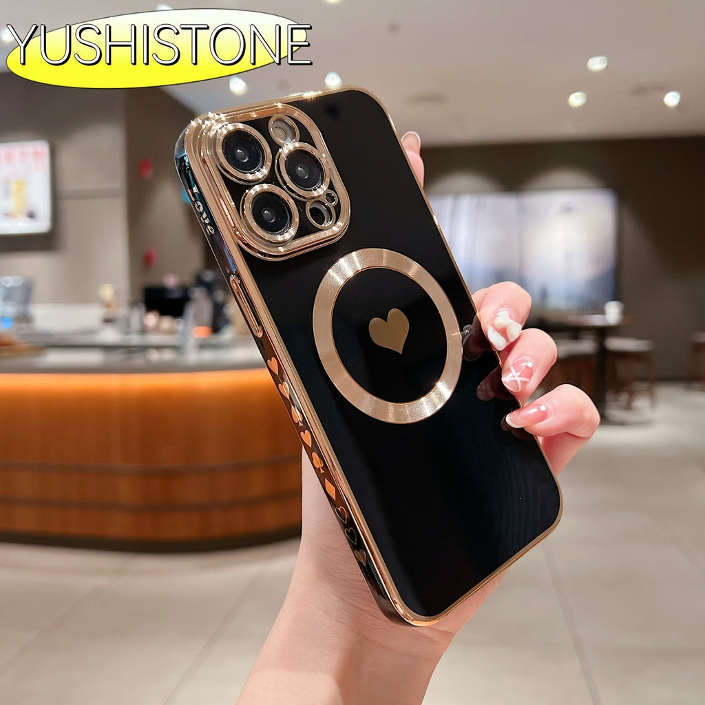 Custodia magnetica YUSHISTONE per iPhone 15 Pro Max e altri modelli, con protezione per l'obiettivo e design morbido in Italia.