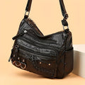 Borsa a tracolla vintage Valstrend, stile multi-strato, a spalla, con motivo wheat, ideale per uomo e donna, daypack alla moda