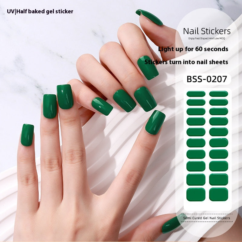Pure Color Gel Nail Sticker Uv Phototherapy Semi-curing Nail Art Sticker