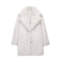 Cappotto femminile Valstrend con pelliccia artificiale calda, maniche a tre quarti e stile spesso, ideale per l'inverno.