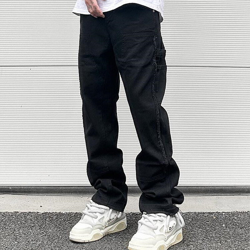 Jeans skinny a gamba dritta High Street da uomo in nero e bianco, stile elegante e moderno, marca Valstrend shop.