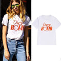 Cherry Printed Street Trend Women's Round Neck Short Sleeve