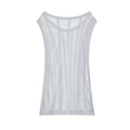 Wide-brimmed Exercise Sleeveless Vest Fishnet Striped Vest Top