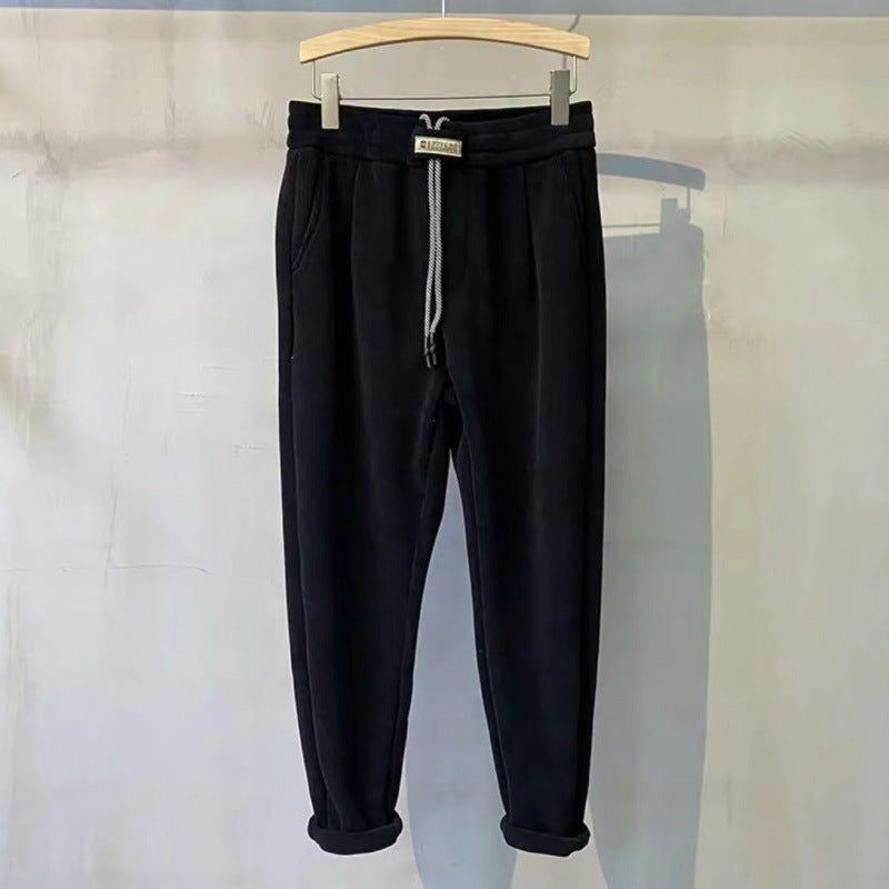 Casual Pants Men's Fleece-lined Thick Loose Trousers