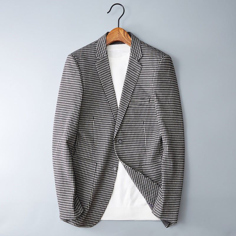 Giacca da uomo Valstrend in stile business slim-fit con motivo check, design elegante e casual, per occasioni formali e informali