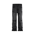 Jeans da uomo Valstrend shop, stile casual retrò con tagli a coltello, effetto scolorito e texture distressed, vestibilità dritta.