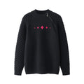 Maglione pullover semplice in stile retrò americano con ricami, marca Valstrend, morbido e confortevole, vista frontale