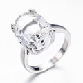 Anello di fidanzamento europeo e americano Valstrend con diamante e acquamarina blu marino in oro placcato.