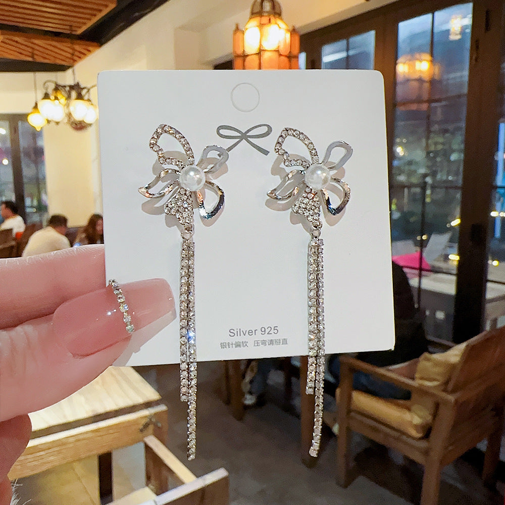 Orecchini a perla di lusso in argento sterling Valstrend, design elegante e raffinato, con perle luminose e dettagli raffinati.