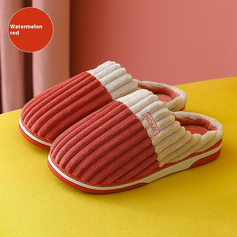 Ciabatte da uomo in cotone Valstrend, calde e antiscivolo, ideali per casa in autunno e inverno, con suola spessa e confortevole