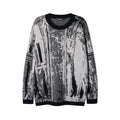 Maglione retrò con scollo a giro, jacquard contrast color, marca Valstrend, tessuto morbido e design vintage.