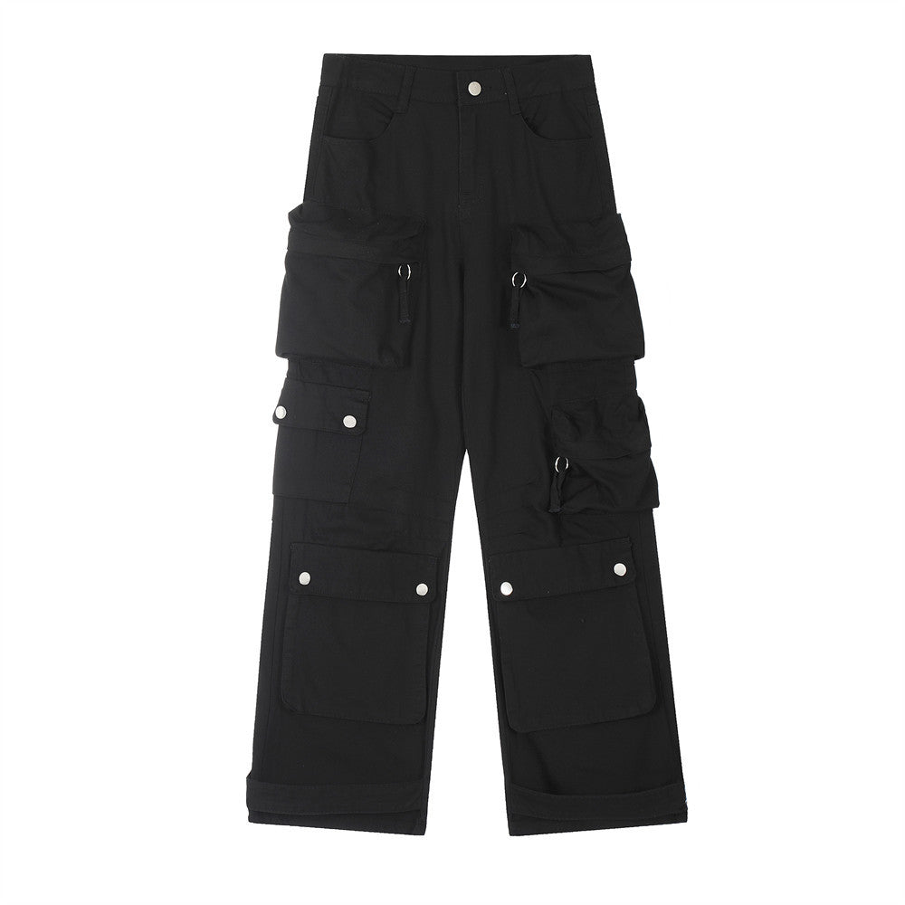 High Street Fashion Design Sense Niche Loose Straight-leg Trousers