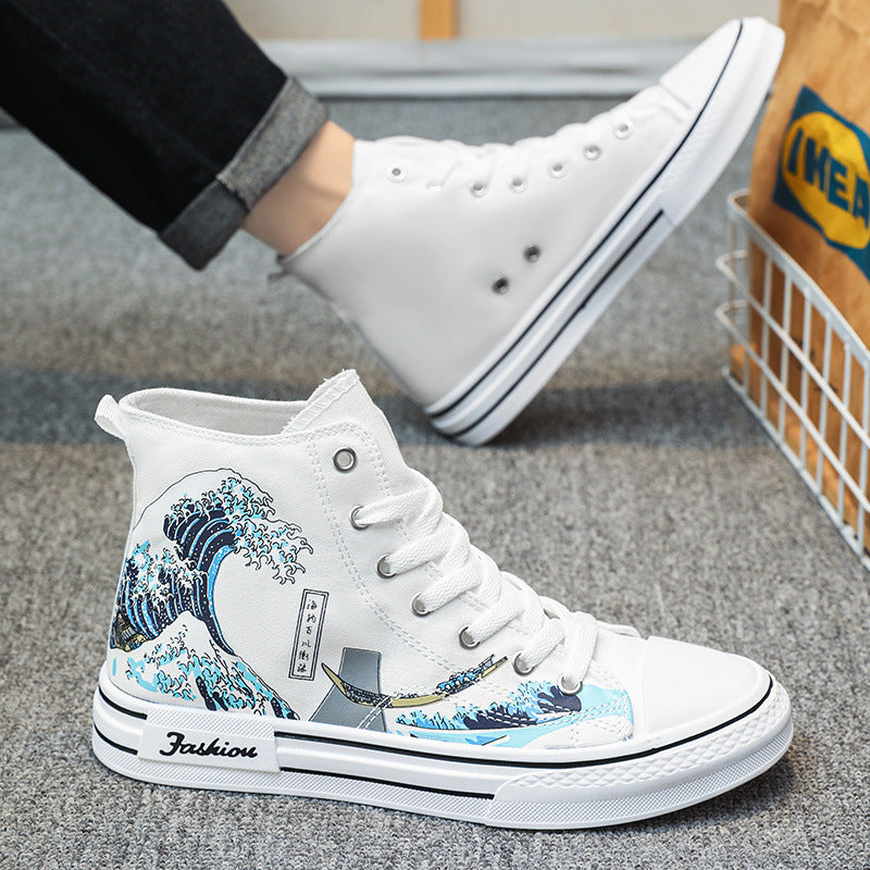 Scarpe sportive alte in tela casual per studenti, marca Valstrend, con design trendy e comodo, ideali per look casual e sportivi