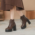 Fashion Short Boots Waterproof Platform Thick Heel High Heels