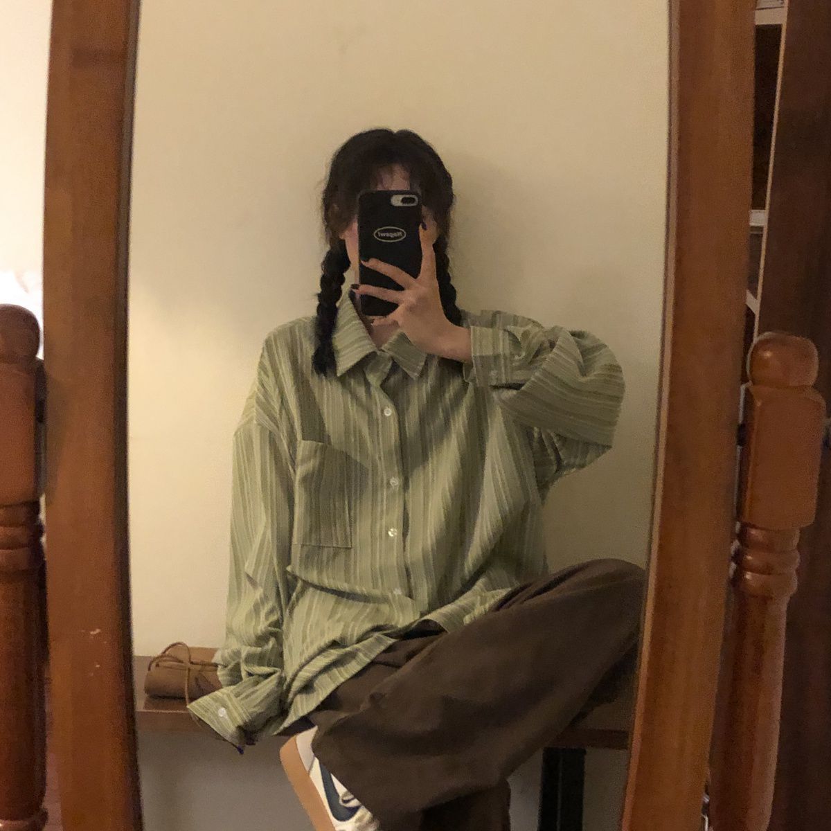 Spring And Autumn Loose Retro Hong Kong Style Long Sleeve Shirt