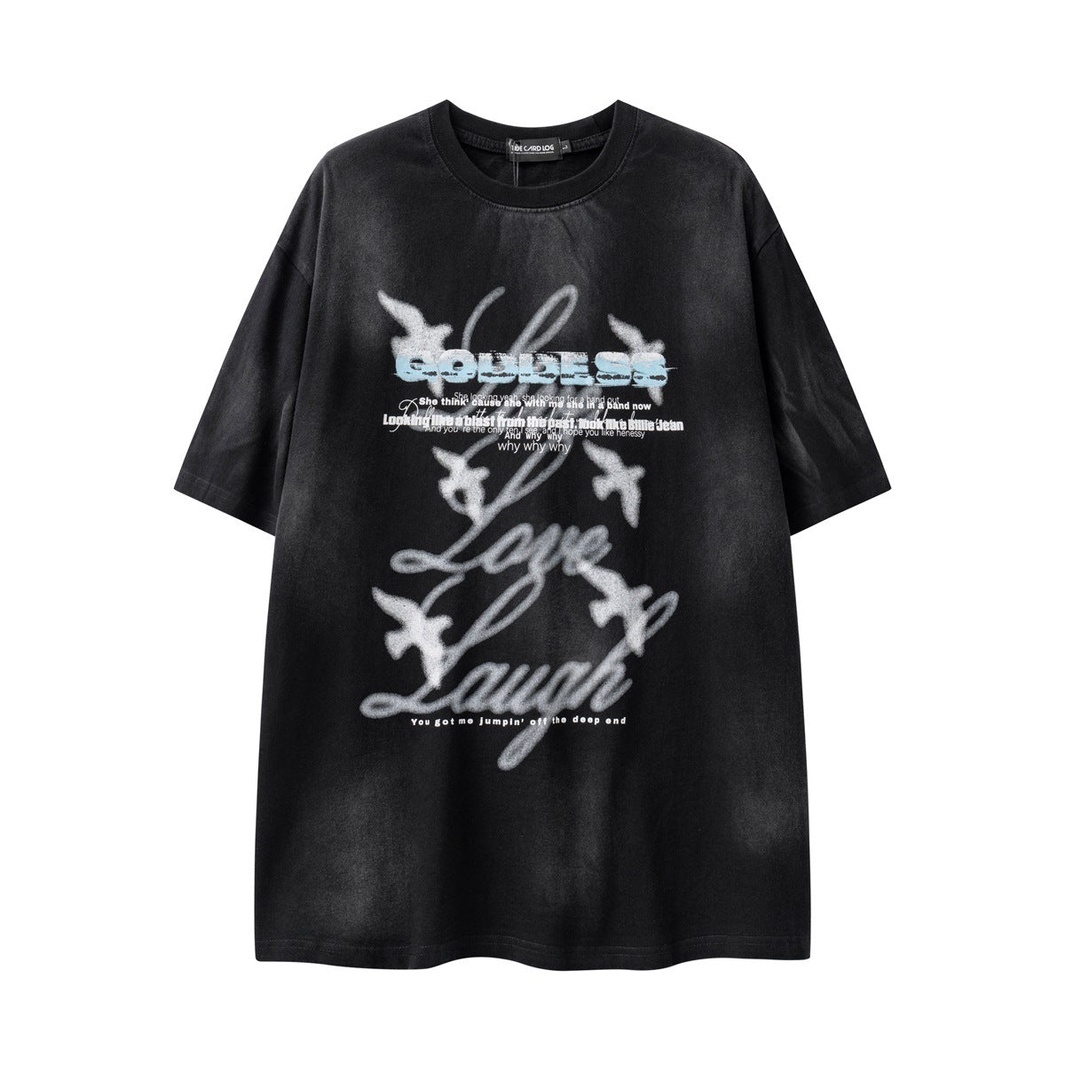 T-shirt a maniche corte vintage Valstrend shop, stile retrò, lavato e usurato, con aspetto consumato e look casual.