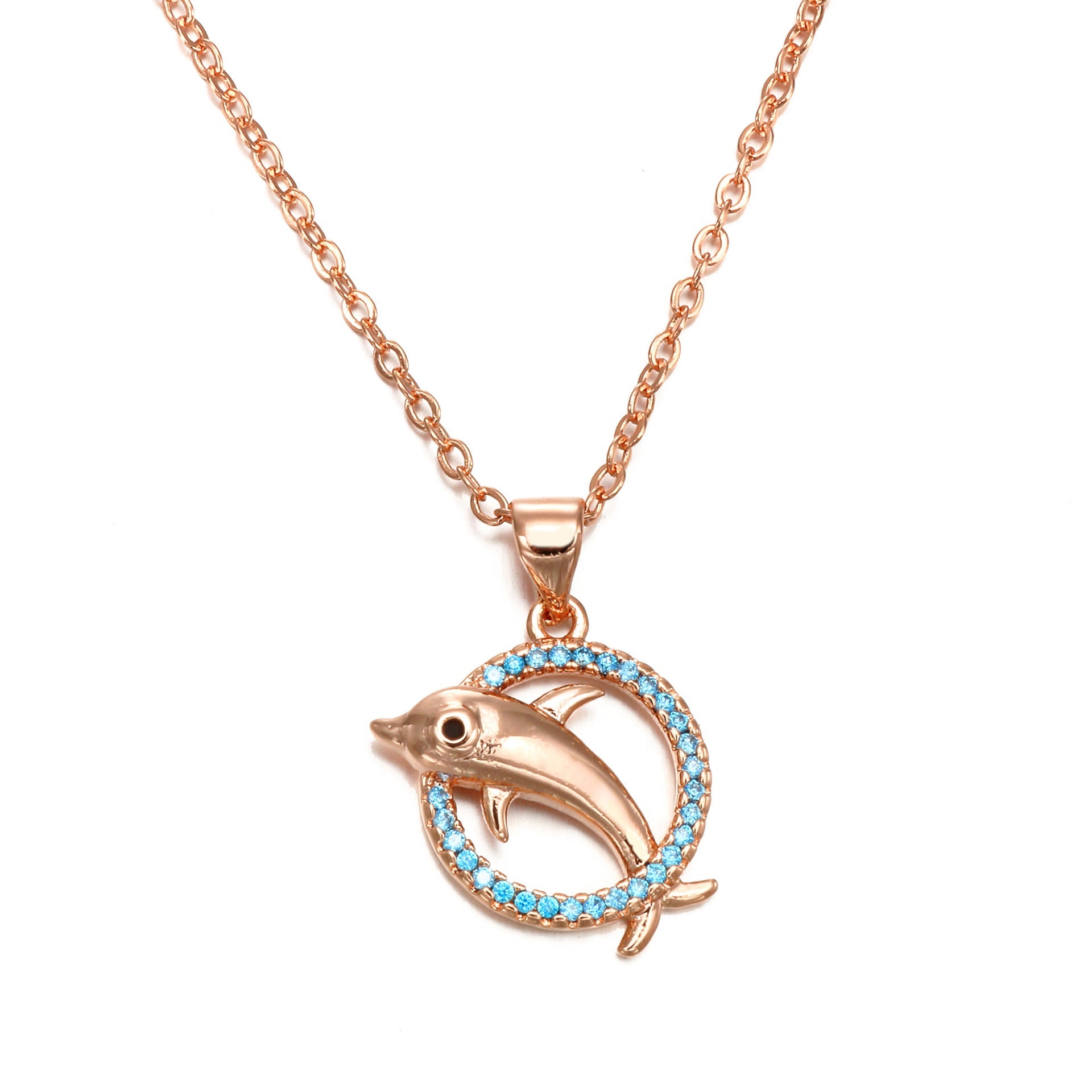 Collana romantica a forma di delfino in ottone, stile coreano, firma Valstrend, gioiello femminile semplice e alla moda.