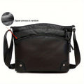 Chic Women's Vintage-Inspired Faux Leather Crossbody Bag with Adjustable Strap, Multi-Compartment Design - Lightweight, Zip Closure - Available in Light Brown/Black