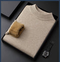 Maglione maschile color solido con pelo di pelliccia spesso, maglia di pelliccia di visone, in tessuto morbido e caldo.