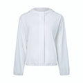 Giacca sportiva casual con cappuccio antifumo leggera per donna, tessuto sottile e traspirante, marca Valstrend shop.
