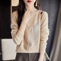 Maglione da donna a collo alto con paillettes, maglia valstrend, morbida e aderente, ideale come indumento interno elegante.