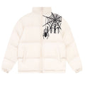 Giacca da uomo Valstrend con ricami di ragno in cotone, stile casual e allentato, con dettagli decorativi e chiusura frontale.