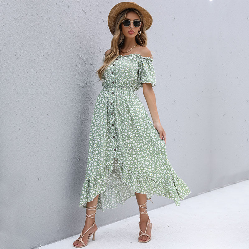 Vestito donna Valstrend a maniche irregolari e spalle scoperte, abito di moda femminile con stile originale e moderno