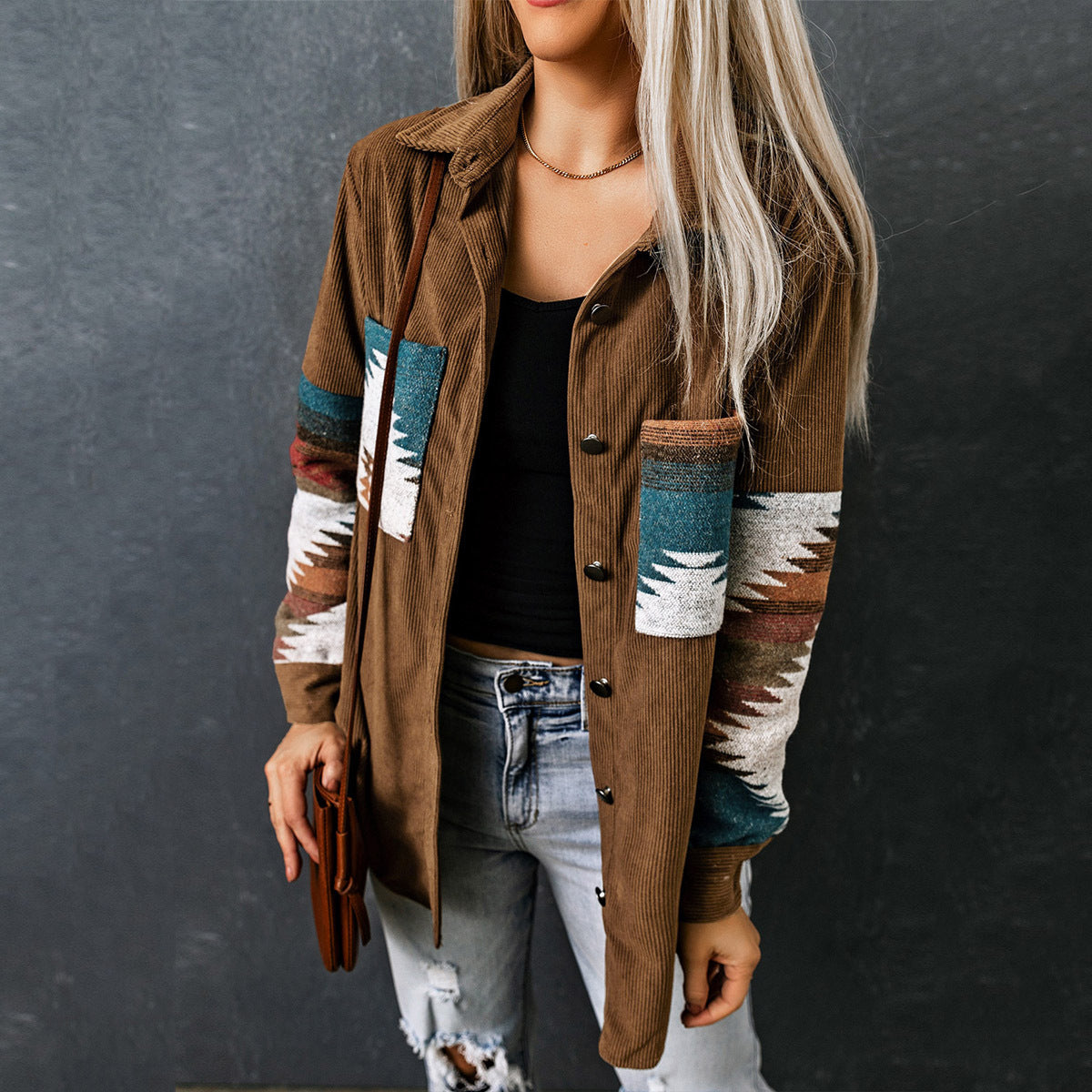 Women's Corduroy Casual Cardigan Coat