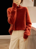 Maglione a maniche lunghe con colletto alto interno, marca Valstrend shop, in tessuto morbido e comodo, vista frontale.