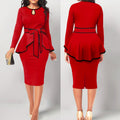 Gonna da donna Valstrend con gonna irregolare, top con volant e spacco posteriore, stile elegante e moderno.