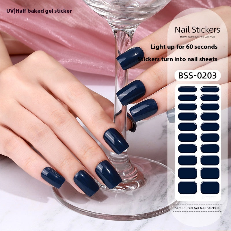 Pure Color Gel Nail Sticker Uv Phototherapy Semi-curing Nail Art Sticker
