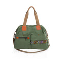Borsa in tela ricamata Valstrend con più tasche, tracolla e dettagli colorati, ideale per uso quotidiano e stile casual.