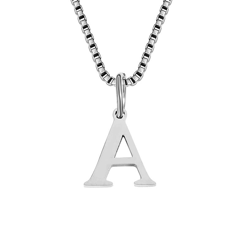 26 English Letter Necklace Titanium Steel Women's