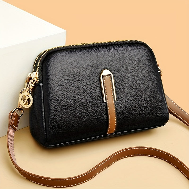 Borsa a tracolla vintage in pelle PU con motivo litchi, donna, stile retrò, tracolla donna, handbag e borsa da sera.