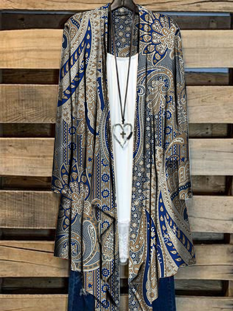 Cardigan semplice taglia comoda donna Valstrend con stampa colorata, top caldo e morbido, ideale per look casual e confortevoli