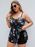 Women's Split Color Printing Swimsuit