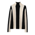 Maglione a collo alto con righe verticali europee e americane, in maglia, marca Valstrend, visibile con dettagli a righe bianche e nere