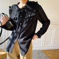 Camicia femminile in Tencel bianco con design primaverile, stile francese, marchio Valstrend, vista frontale.