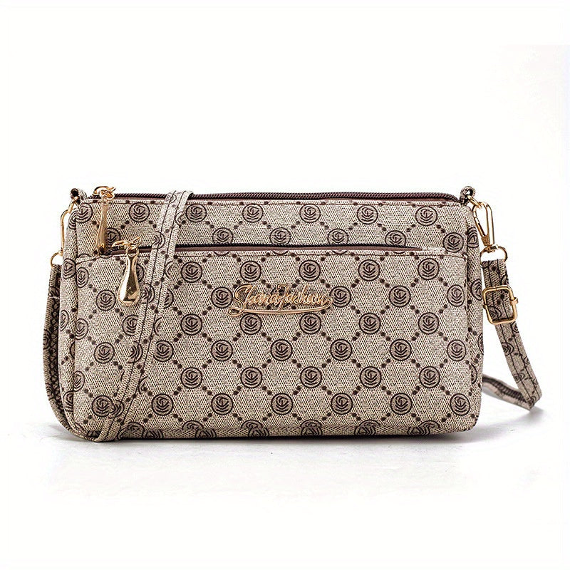 Borsa designer replica Valstrend, tracolla donna, con doppia zip, tasche multiple e design alla moda 2023.