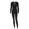 Tuta sportiva slim fit a maniche lunghe in tinta unita Valstrend, vestibilità aderente e stile sportivo, vista frontale