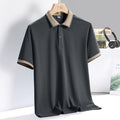 Camicia estiva da uomo Valstrend in seta gelata, maniche corte, stile casual e business, tessuto leggero e fresco.