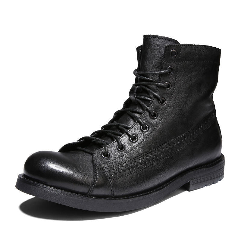 Stivali da lavoro in stile britannico Valstrend, pelle colorata, con suola robusta e dettagli classici da scarpa da lavoro.