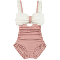 Costume da bagno one-piece femminile Valstrend, stile giapponese, copertura ventre, vita alta, look fresco e carino.