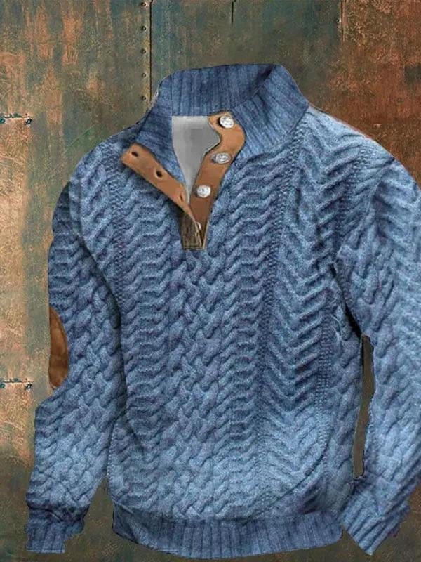 Maglione uomo Valstrend shop con zip, stampa digitale primaverile e autunnale, morbido e comodo, dettaglio visibile in immagine