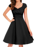 Retro Women's V-neck Half Sleeve Waist Dress