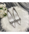 Scarpe da sposa cristallo Valstrend, eleganti scarpe da matrimonio con dettagli brillanti e tacco medio, ideali per il giorno del matrimonio