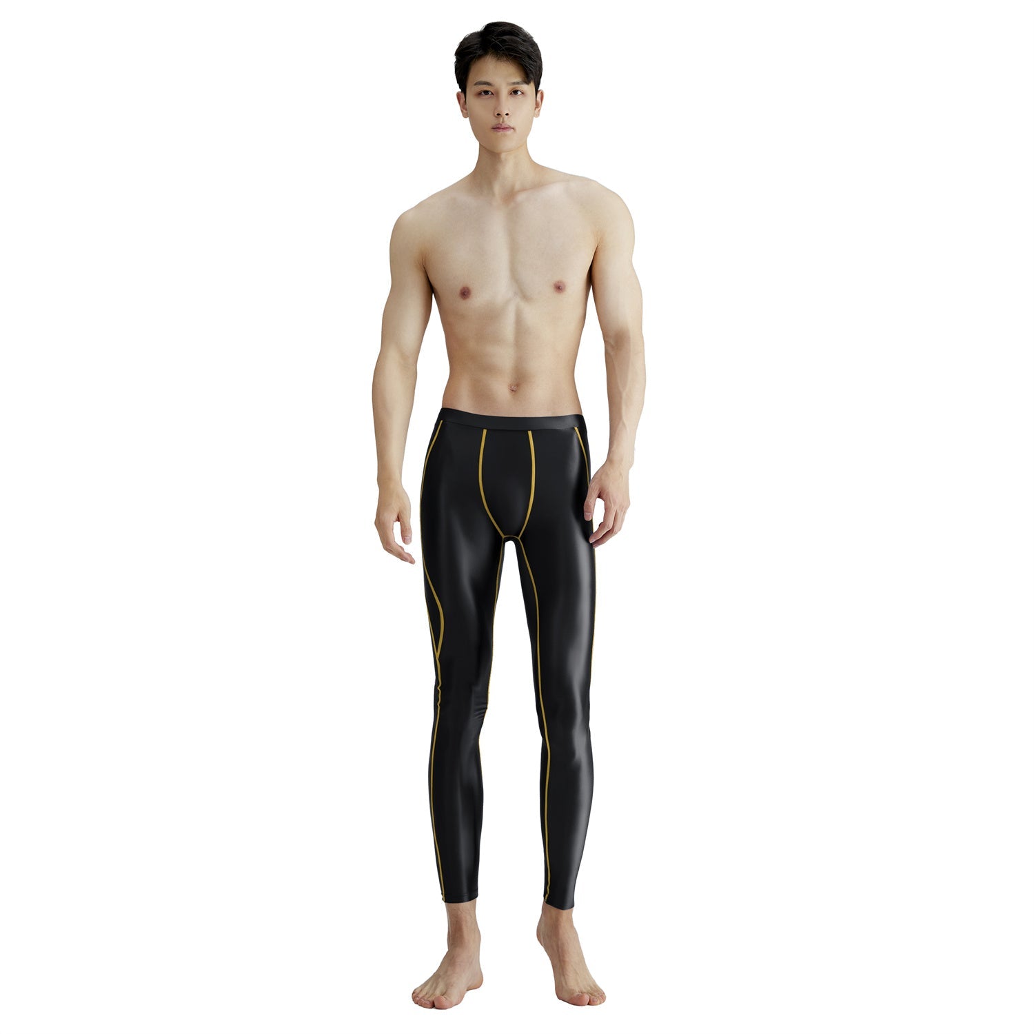 Pantaloni fitness da uomo Valstrend con tessuto stretch e rapido asciugatura, in spandex traspirante e glossy per allenamenti attivi