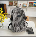 Zaino grande in stile houndstooth Valstrend, resistente, versatile, con design semplice e capiente, ideale per uso quotidiano.