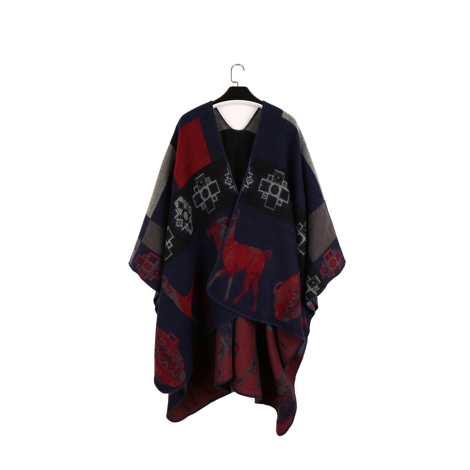 Talma etnica in stile bohemien di Valstrend, ideale per viaggi e vacanze, in tessuto caldo e colorato.