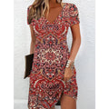 Vestito donna Valstrend T-shirt casual con stampa floreale, morbido e comodo, con taglio semplice e stile estivo.